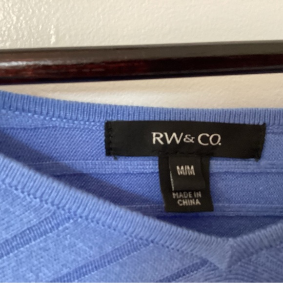 RW&CO. Blue v neck sweater. - Picture 3 of 4